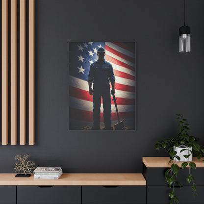 Soldier of Honor Before the Flag Wall Art & Canvas Prints