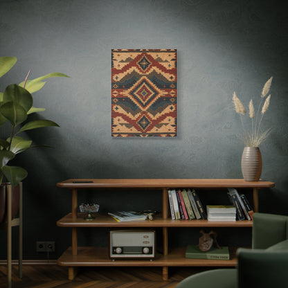 Navajo Inspired Geometric Textile Southwest Wall Art & Canvas Print