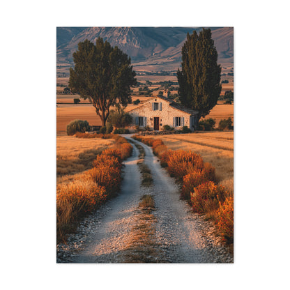 Farmhouse Gravel Lane Countryside Wall Art & Canvas Print