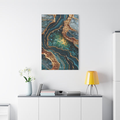 Emerald Gold Geode Abstract Wall Art & Canvas Print
