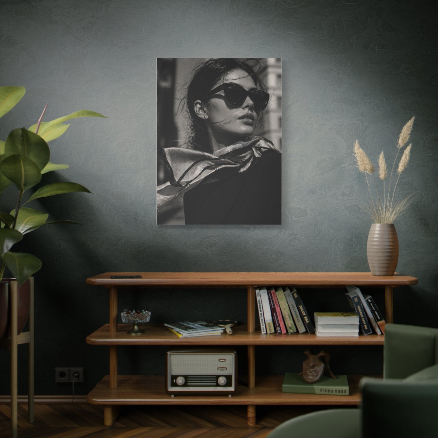High-Fashion Sunglasses Portrait Wall Art & Canvas Print