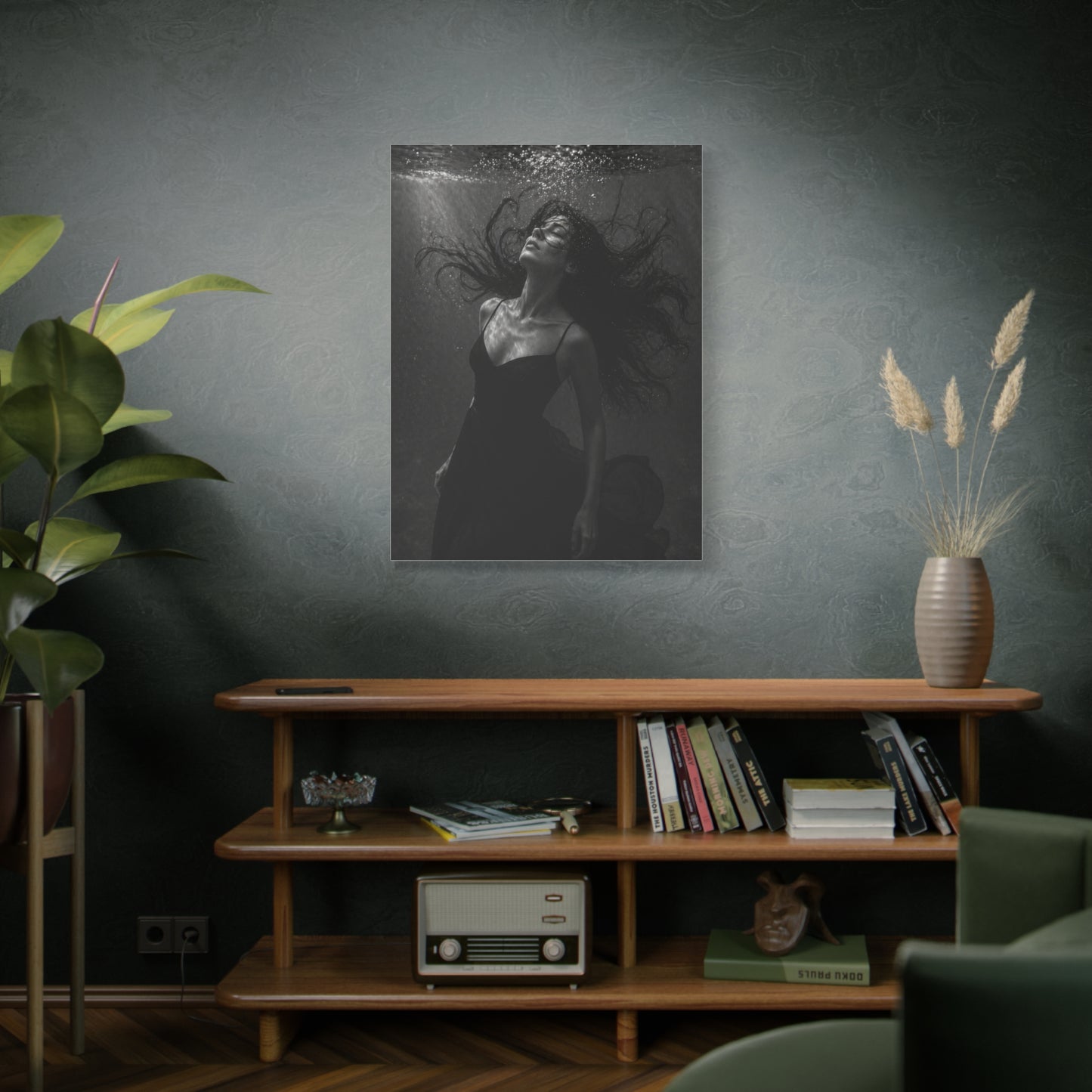 Submerged Black and White Portrait Wall Art & Canvas Print