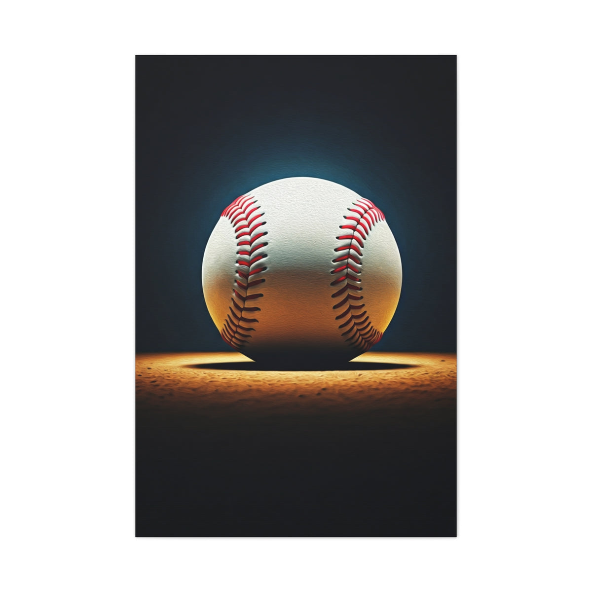 Baseball Ball on Field Spotlight Wall Art & Canvas Prints
