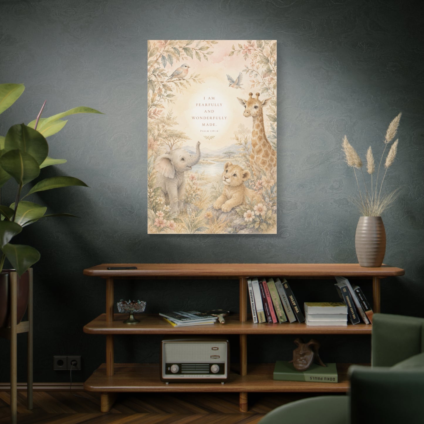 Fearfully and Wonderfully Made Nursery Scripture Wall Art & Canvas Print