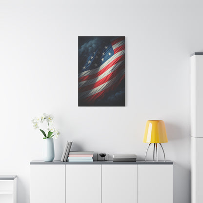 Stormlit American Flag Strength Wall Art & Canvas Prints