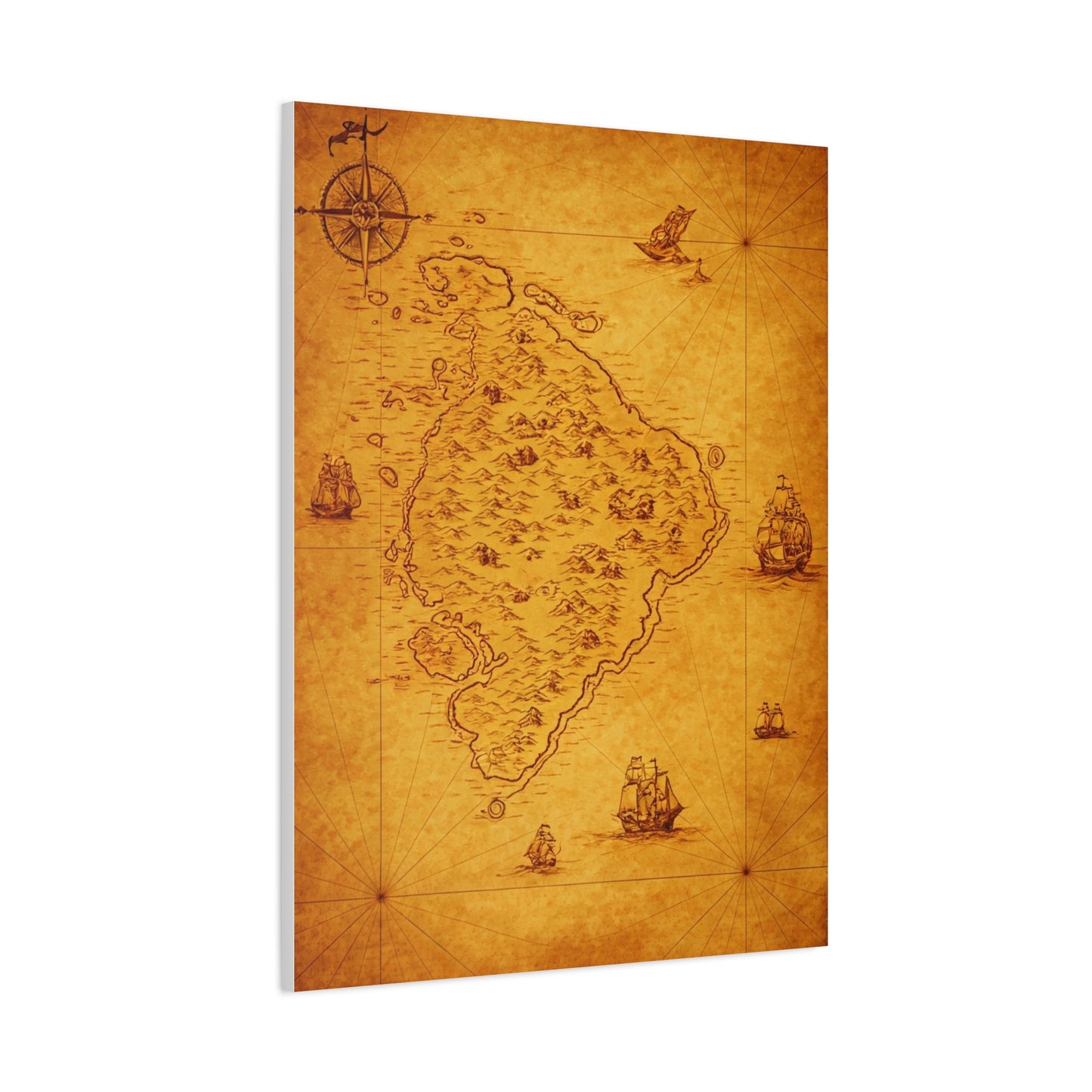 Old Pirate Island Chart Wall Art & Canvas Prints