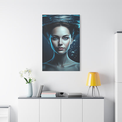 Underwater Woman Portrait with Floating Hair Wall Art & Canvas Prints