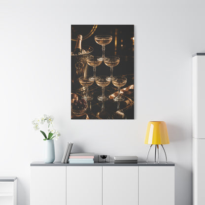 Champagne Coupe Tower Celebration Wall Art & Canvas Print