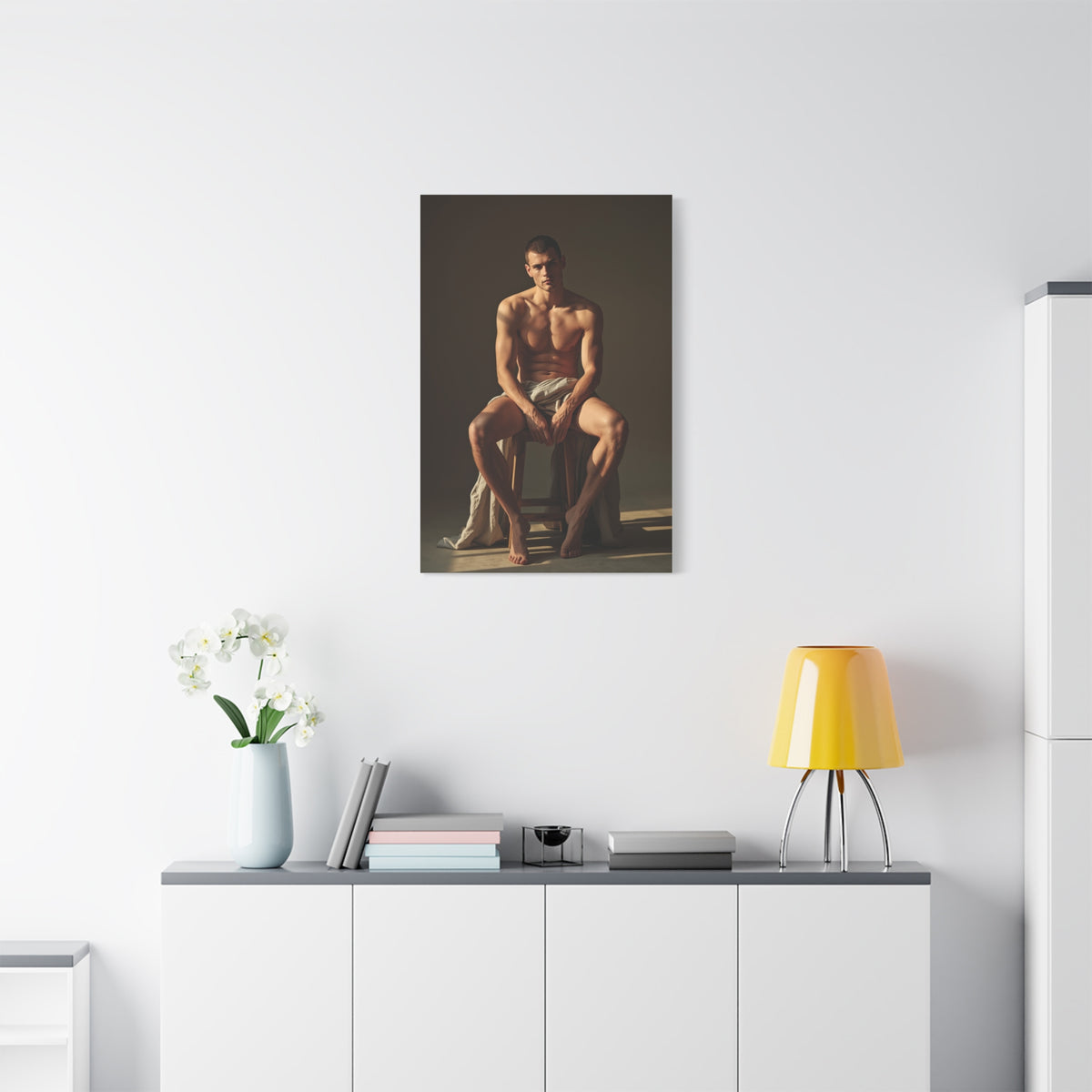 Masculine Seated Figure Study Wall Art & Canvas Print