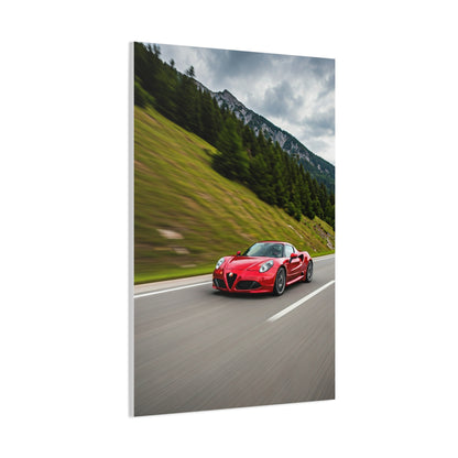 Alfa Romeo 4C Mountain Twisty Road Wall Art & Canvas Prints