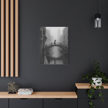Venetian Bridge Fog Scene Wall Art & Canvas Print