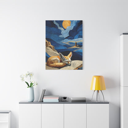 Sleeping Fox Moonlit Landscape Wall Art & Canvas Print