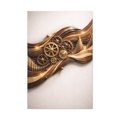Mechanical Rhythm Wave Sculpture Wall Art & Canvas Print