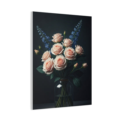 Blush Rose Bouquet in Glass Vase Wall Art & Canvas Prints