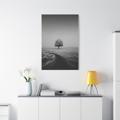 Lone Tree Winter Field Wall Art & Canvas Print