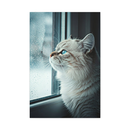 Rainy Window Cat Wall Art & Canvas Prints