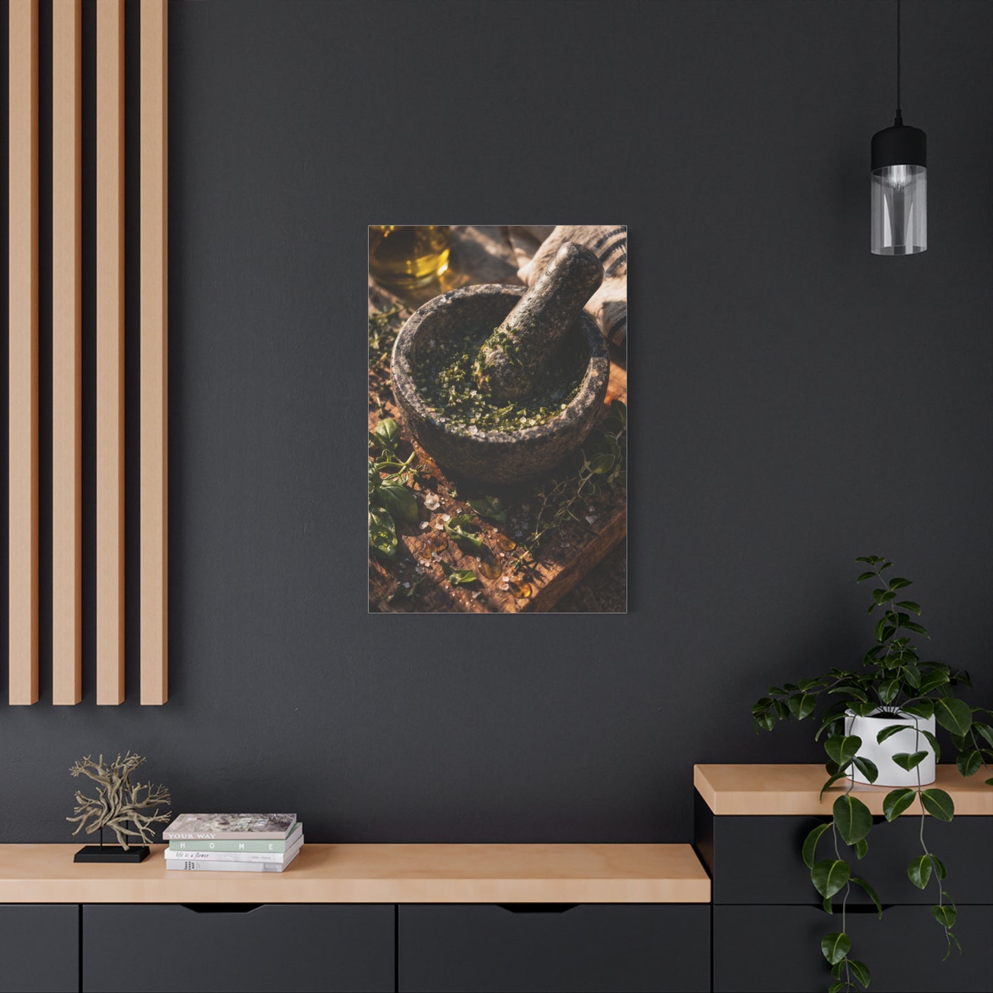 Rustic Herb Mortar and Pestle Wall Art & Canvas Print