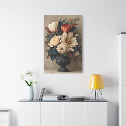 Scandinavian Folk Floral Urn Wall Art & Canvas Print