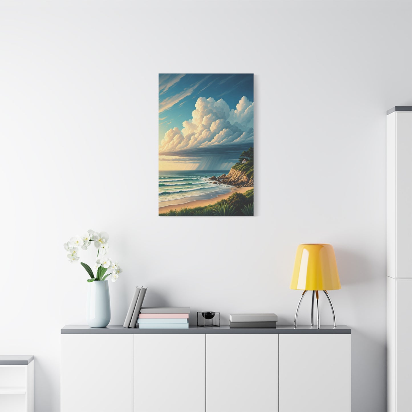 Cloudburst Over Coastal Bay Wall Art & Canvas Prints