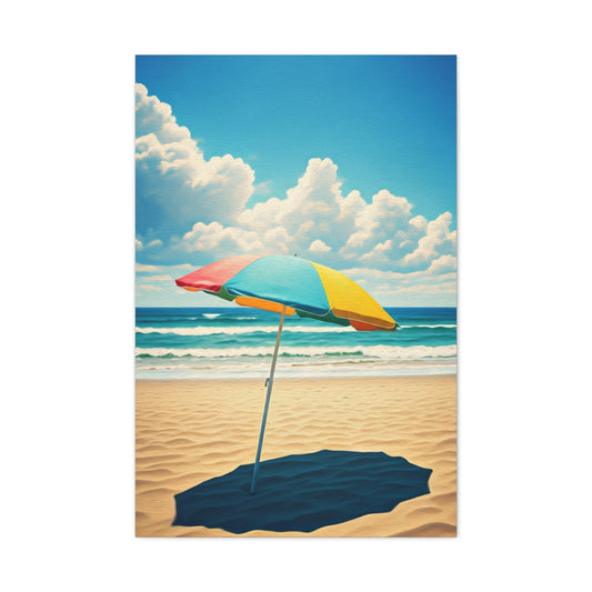 Summer Umbrella by the Shore Wall Art & Canvas Prints