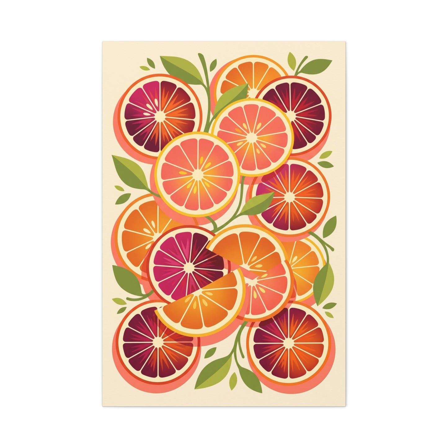 Retro Citrus Slice Composition Wall Art & Canvas Print
