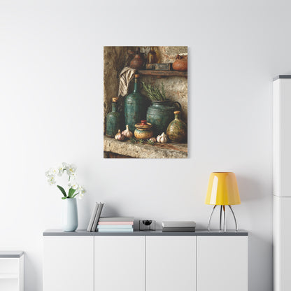 Rustic Ceramic Pantry Shelf Still Life Wall Art & Canvas Print