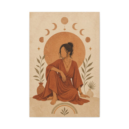 Bohemian Sun Goddess Portrait Wall Art & Canvas Print