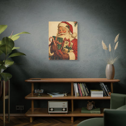 Vintage Americana Santa with Presents Wall Art & Canvas Print