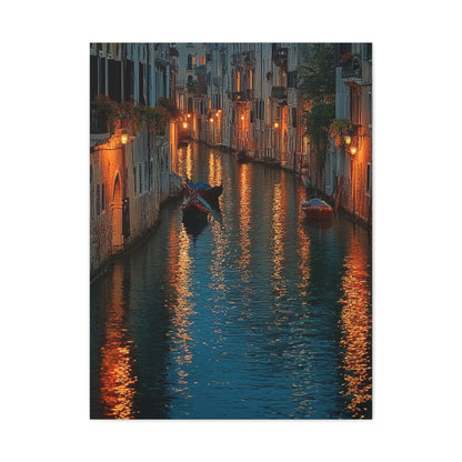 Venetian Canal Evening Glow Wall Art & Canvas Print