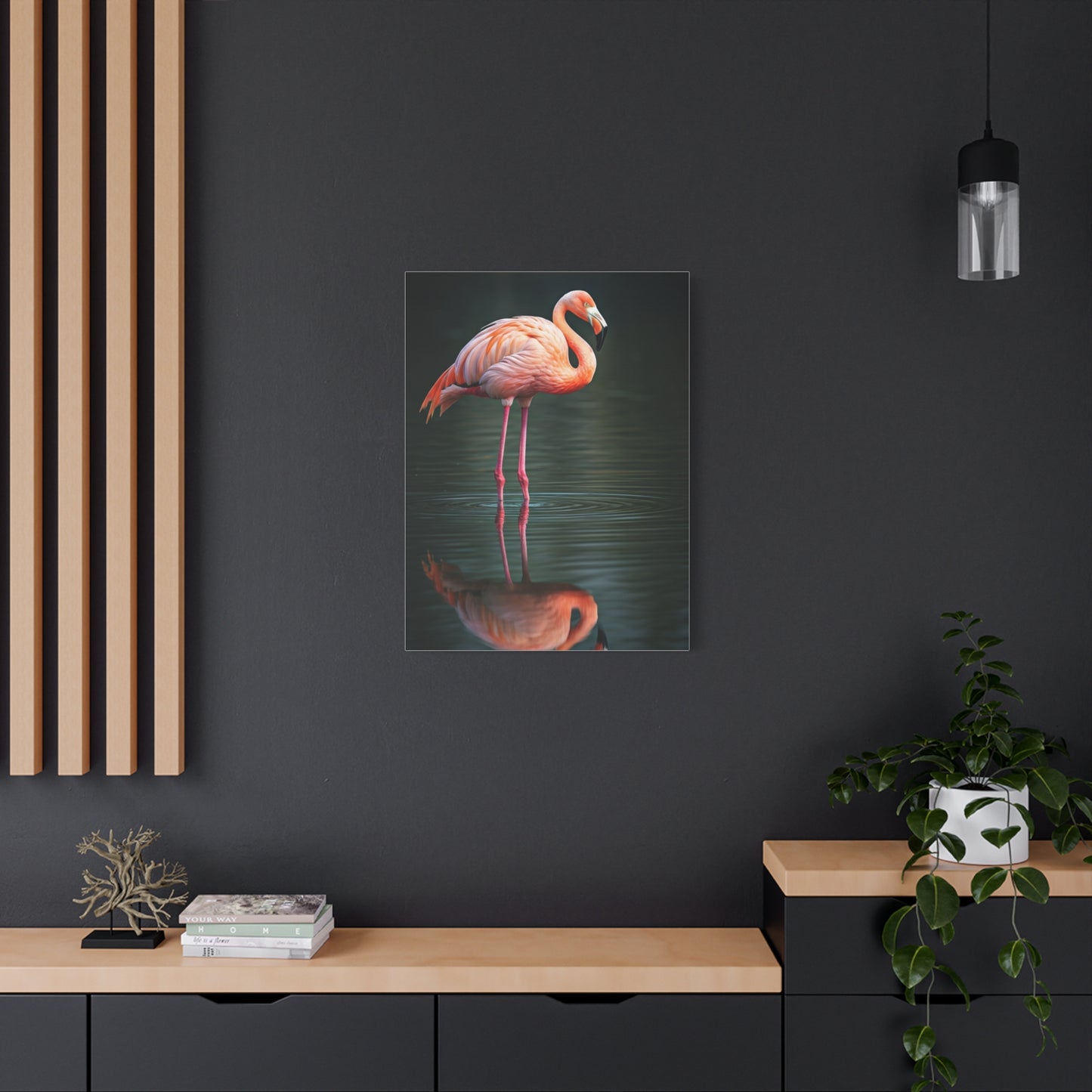 Flamingo Reflection Grace Wall Art & Canvas Prints