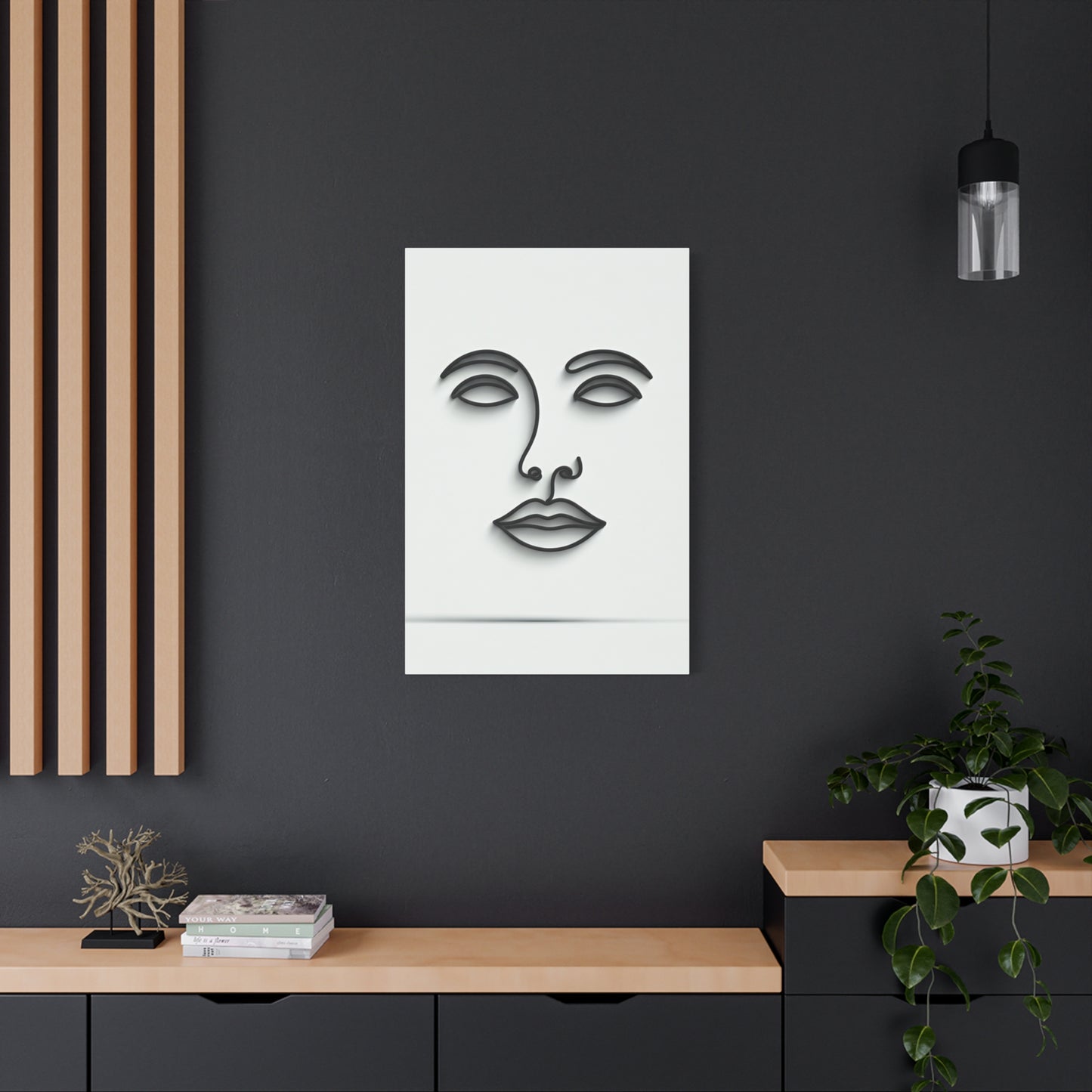 Silent Lines Minimal Face Wall Art & Canvas Print