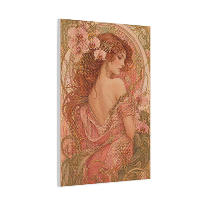 Art Nouveau Pink Muse Portrait Wall Art & Canvas Print