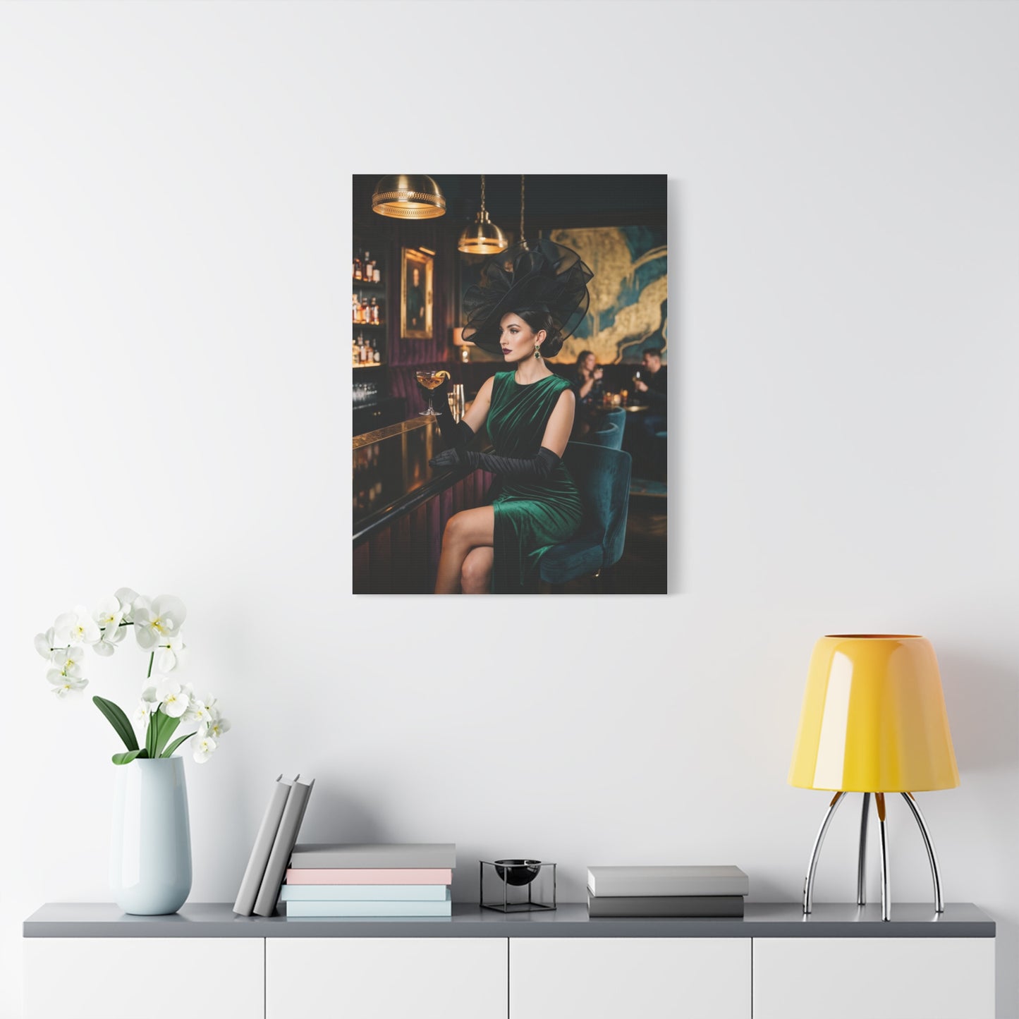 Couture Bar Lounge Woman Portrait Wall Art & Canvas Print