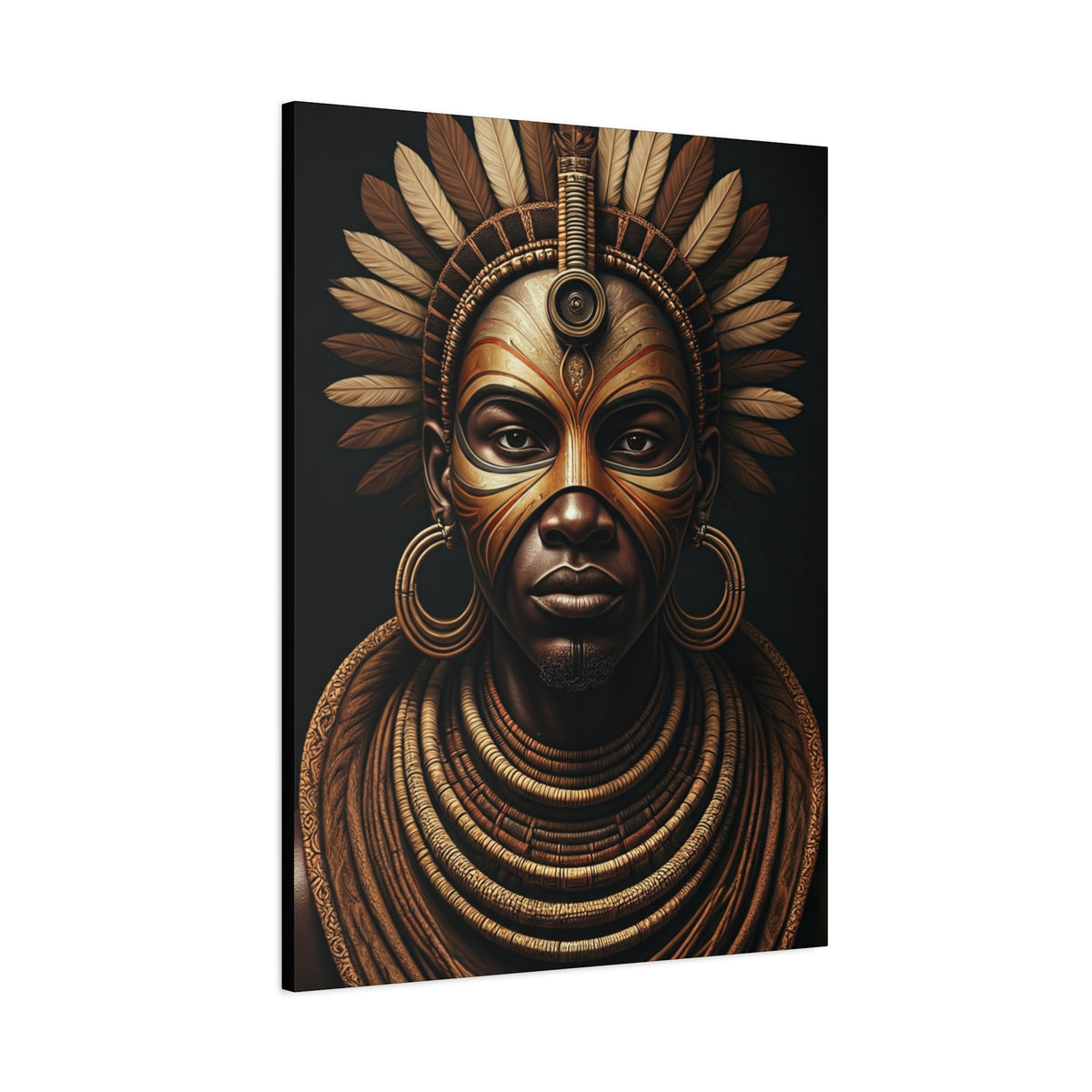 Golden Tribal Empress Portrait Wall Art & Canvas Prints