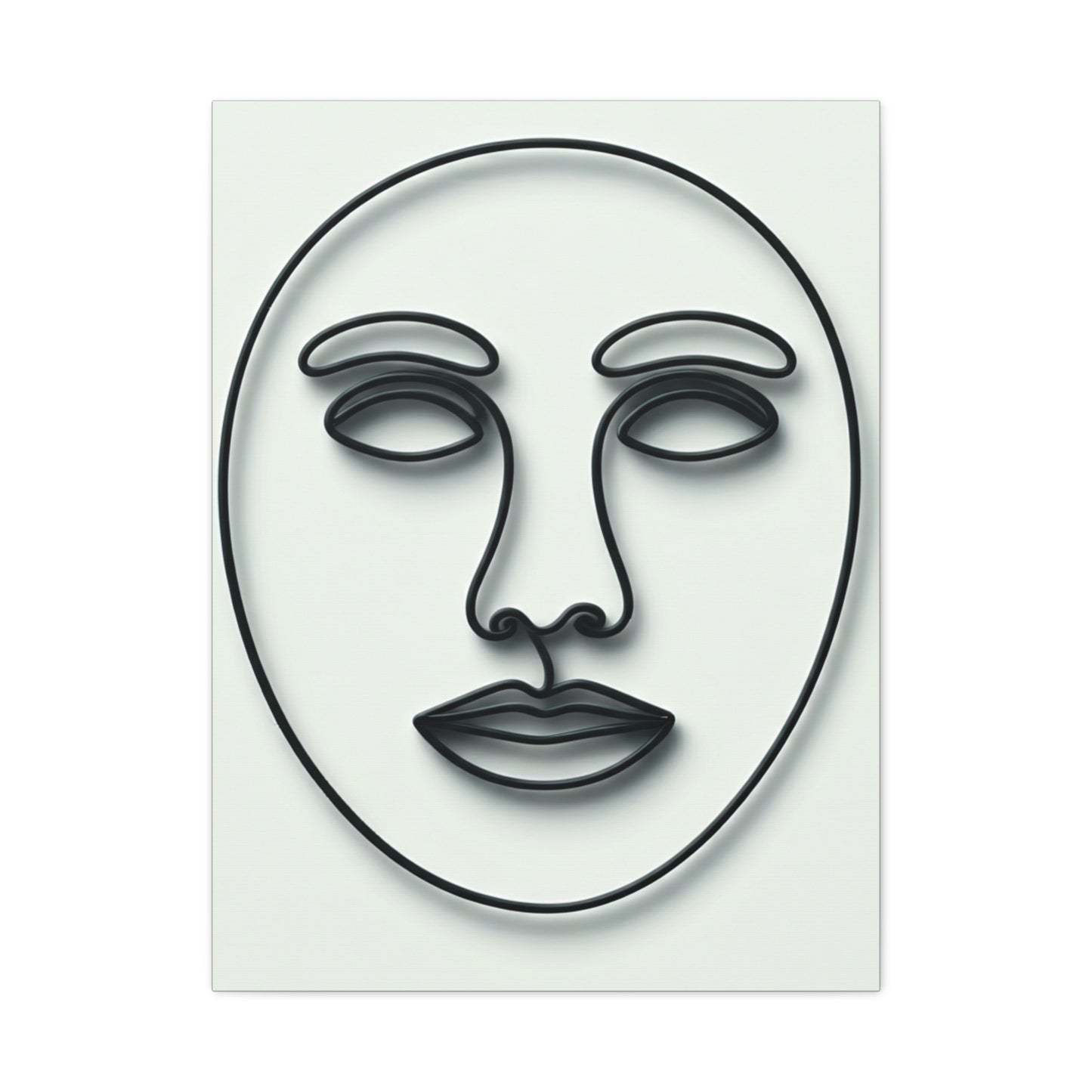 Calm Contour Abstract Face Wall Art & Canvas Print