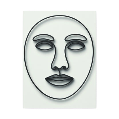 Calm Contour Abstract Face Wall Art & Canvas Print