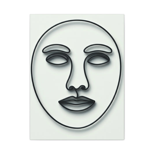 Calm Contour Abstract Face Wall Art & Canvas Print