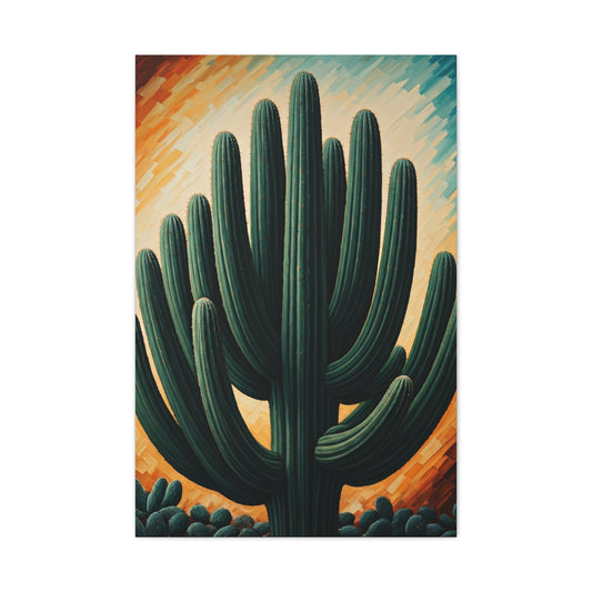 Textured Desert Saguaro Illustration Wall Art & Canvas Prints