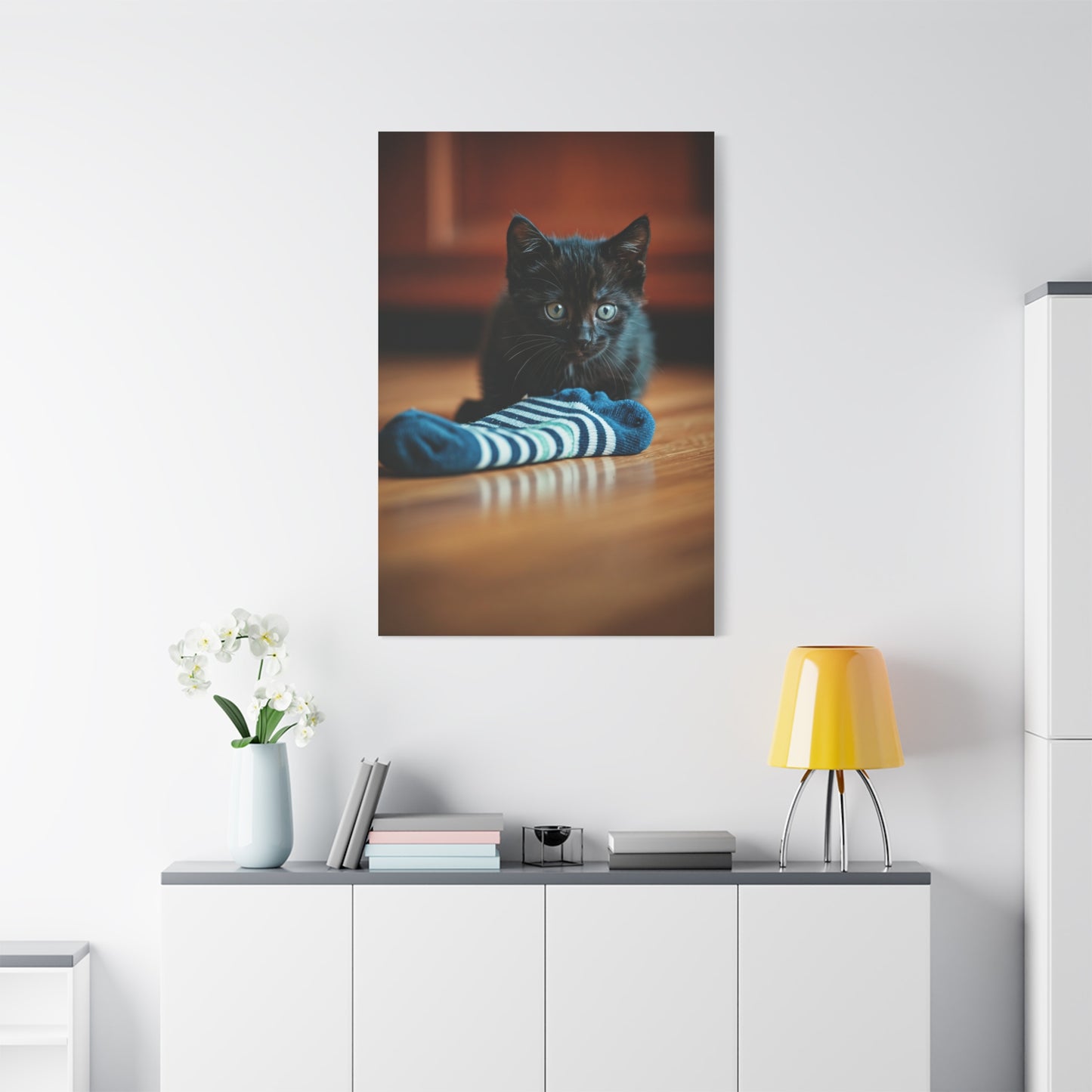 Playful Midnight Kitten Wall Art & Canvas Prints