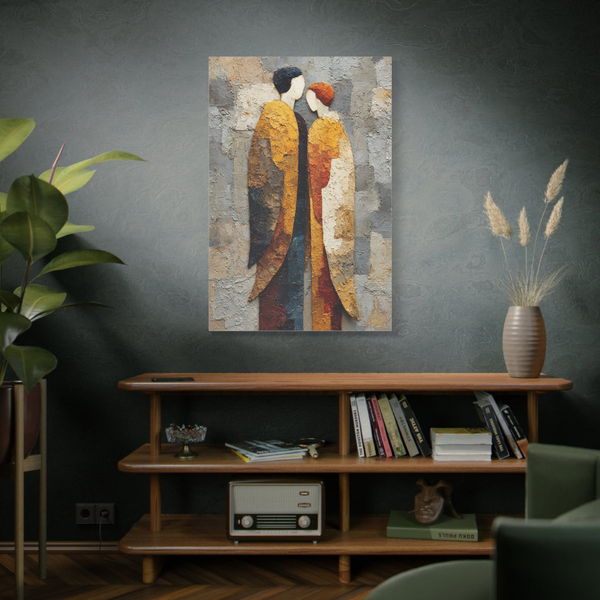 Textured Golden Figures Unity Wall Art & Canvas Print