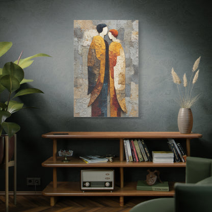 Textured Golden Figures Unity Wall Art & Canvas Print