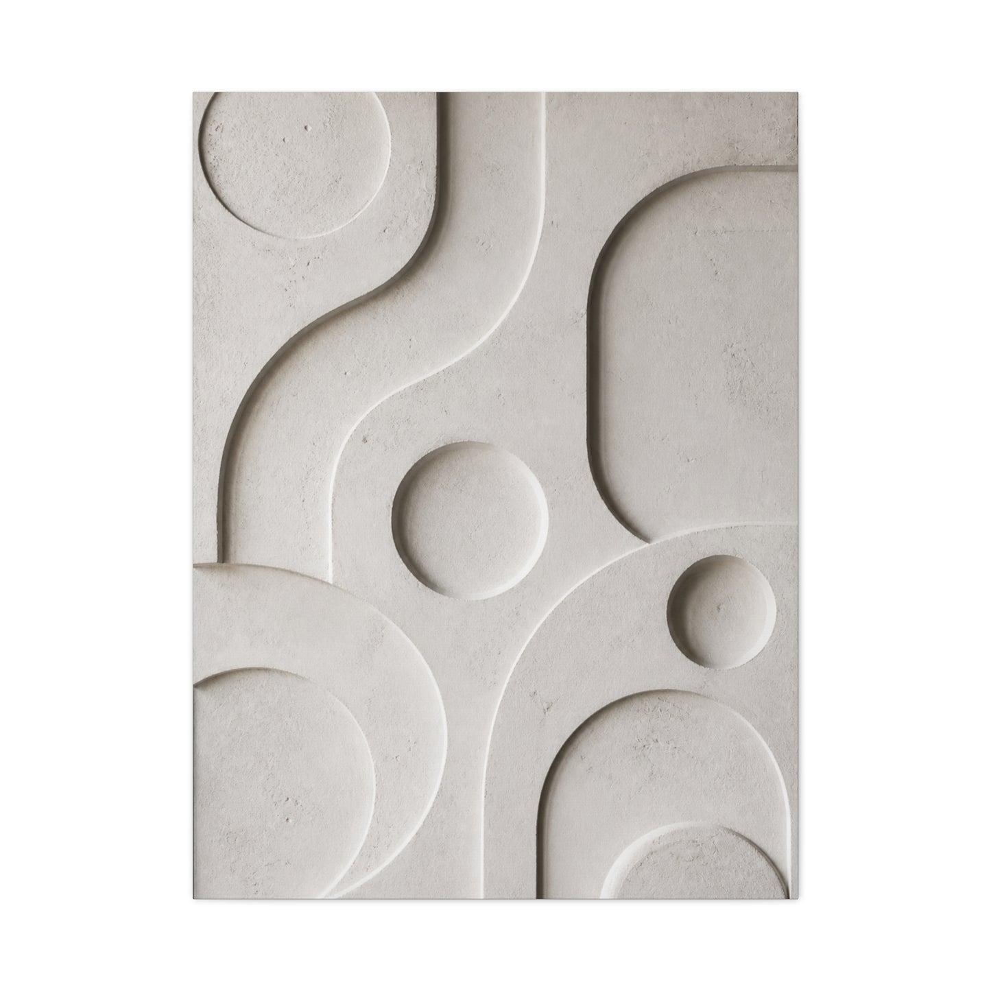 Monumental White Concrete Relief Wall Art & Canvas Print