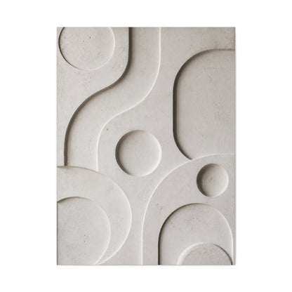 Monumental White Concrete Relief Wall Art & Canvas Print