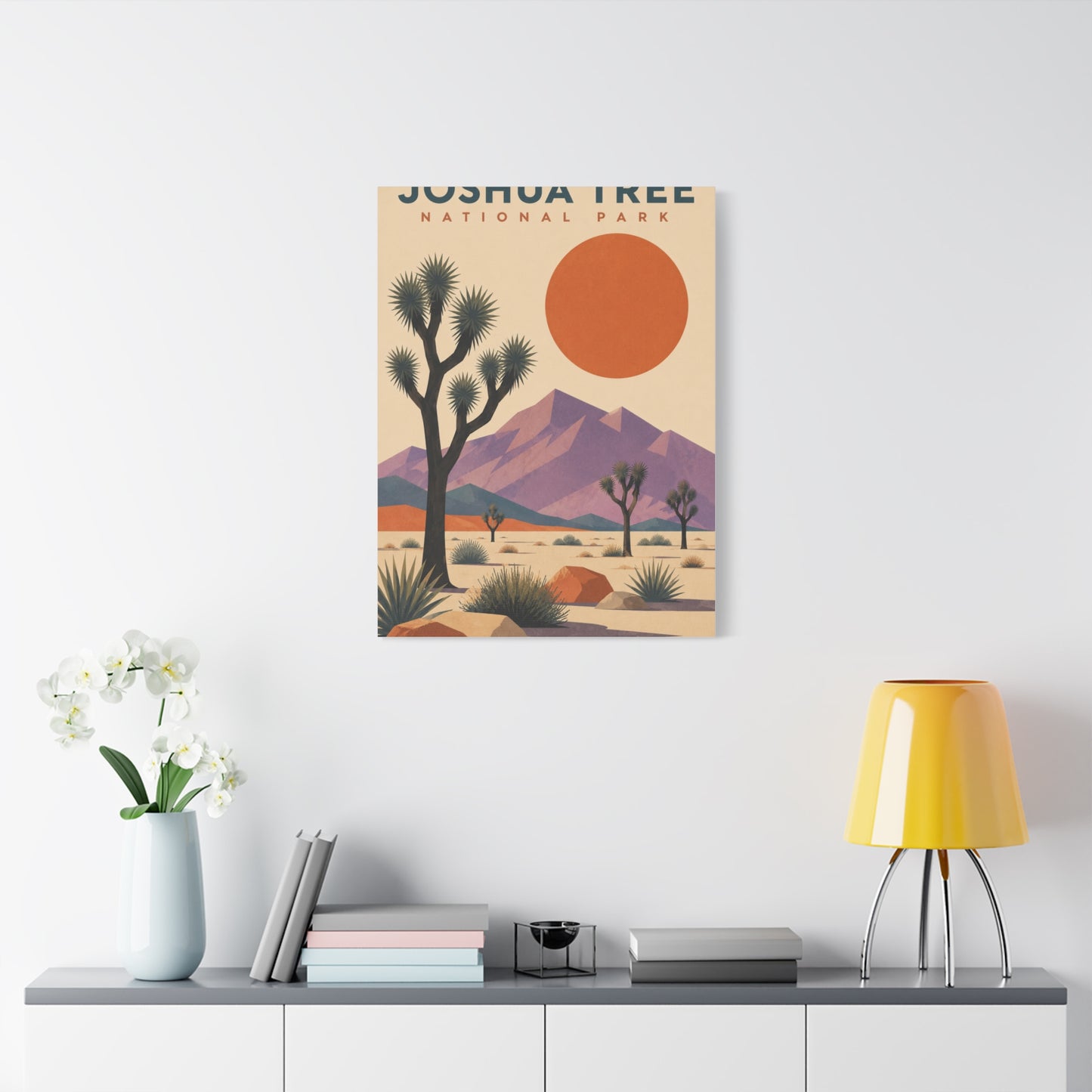 Joshua Tree National Park Retro Poster Southwest Wall Art & Canvas Print
