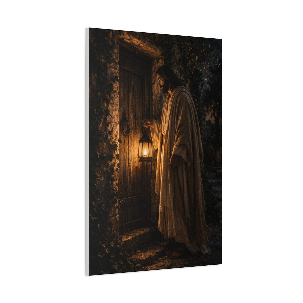 Jesus Knocking Candlelight Door Wall Art & Canvas Print