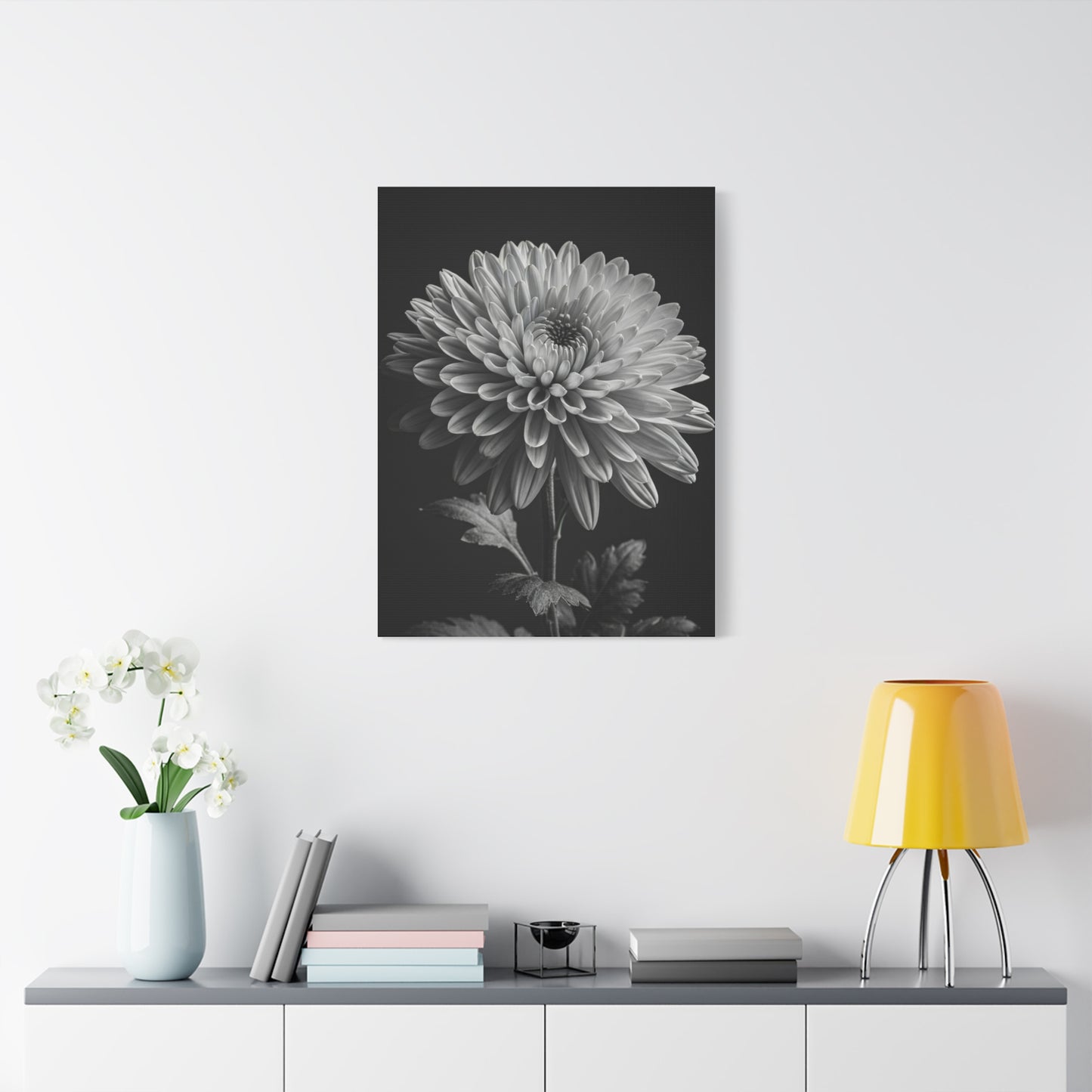 Chrysanthemum Bloom in Noir Wall Art & Canvas Prints