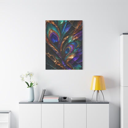 Abstract Peacock Ore Crystal Wall Art & Canvas Print