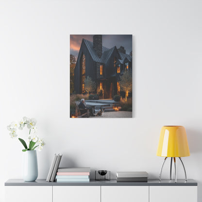 Lavish Black Farmhouse Courtyard Wall Art & Canvas Print