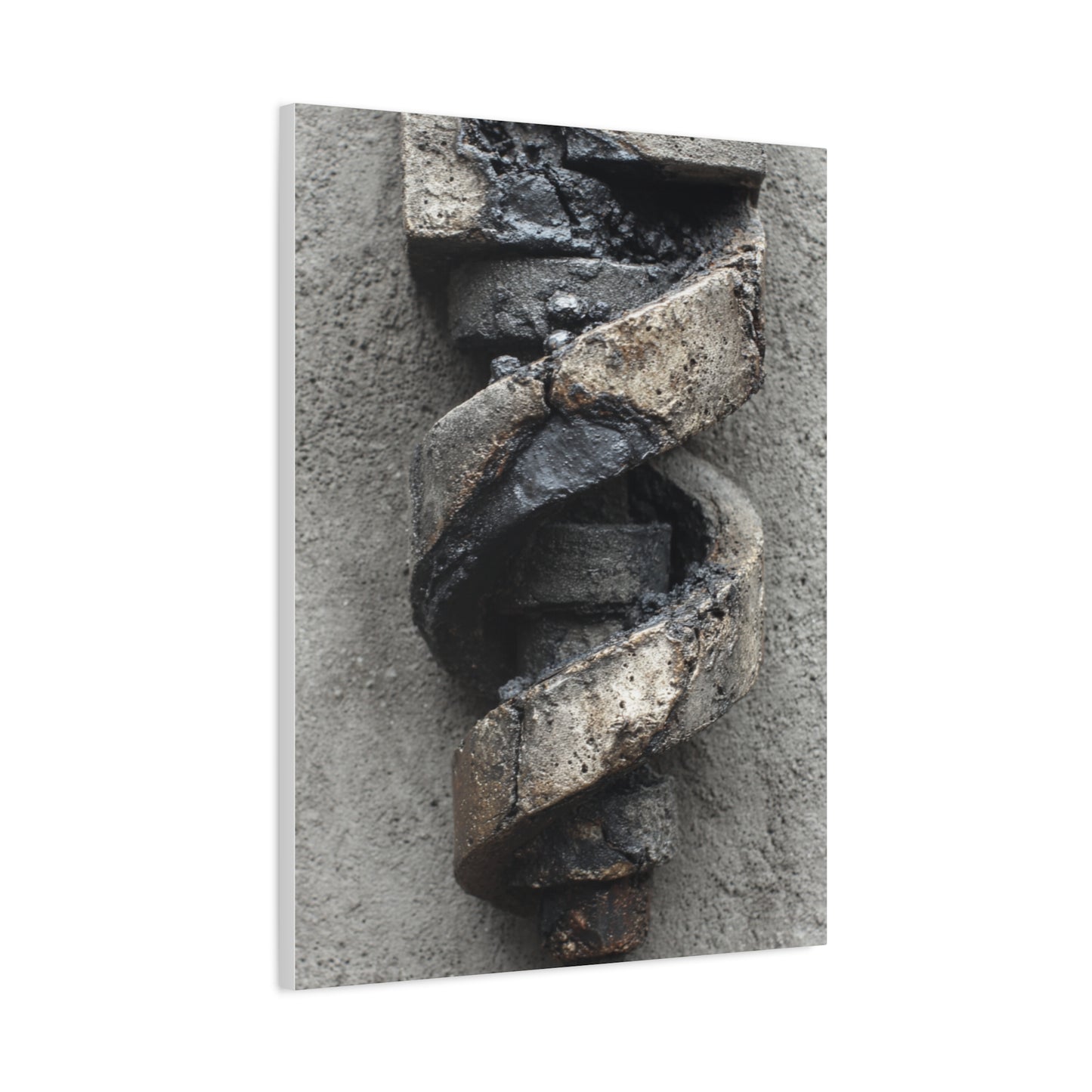 Weathered Spiral Stone Sculpture Wall Art & Canvas Print