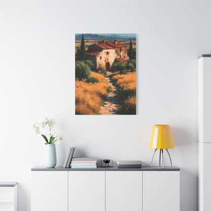 Tuscan Countryside Villa Painting Wall Art & Canvas Print